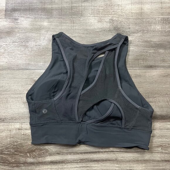 Lululemon Athletic Set Challenger Racerback Sports Bra Graphite Grey Size 10 - Picture 2 of 6